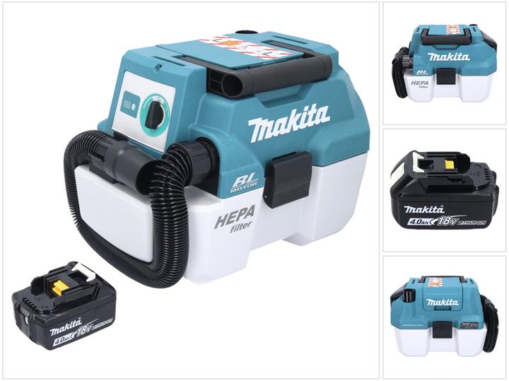 Produktbild Makita DVC 750 LM1 Akku Staubsauger LXT 18 V 67 mbar 7,5 l Brushless + 1x Akku 4,0 Ah - ohne (Nass-Trockensauger)