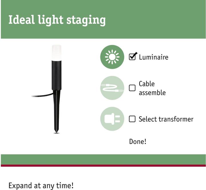 Immagine prodotto Paulmann Plug & Shine Flarea 20 cm con base 3000 K, estensione (270 lm, IP65)