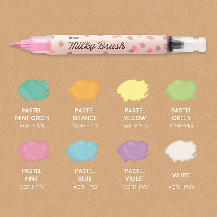 Actual product image Pentel Brush Pen Milky Brush Blue (Blue/turquoise, 1 x)