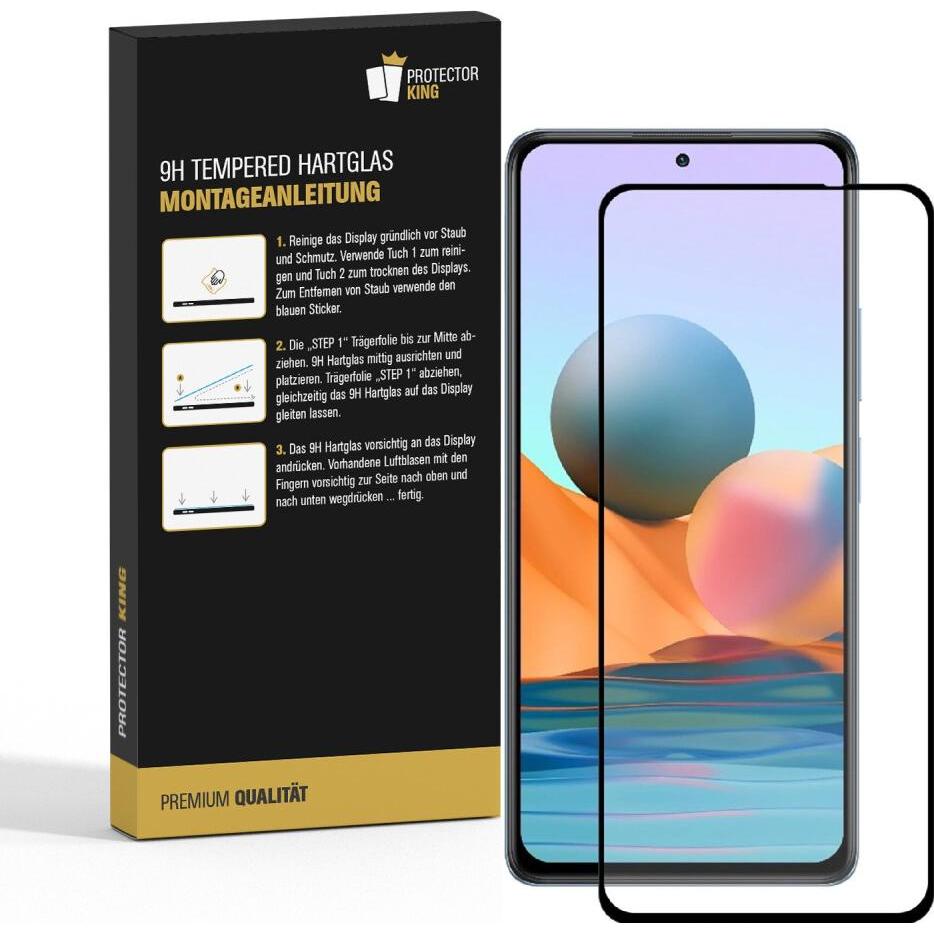 Thumbnail - Protectorking 1x echtes Tempered 9H Panzerhartglas 3D KLAR (1 Stück, Xiaomi Redmi Note 10), Smartphone Schutzfolie, Tran...