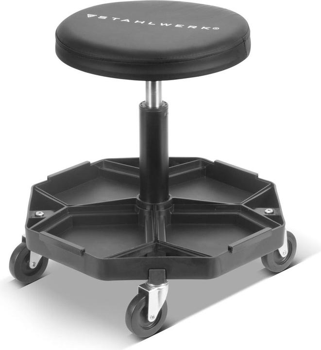 Produktbild Stahlwerk Werkstatthocker WRH-57 ST Schwarz mit 120 kg Tragkraft Werkstattsitz (1 x)