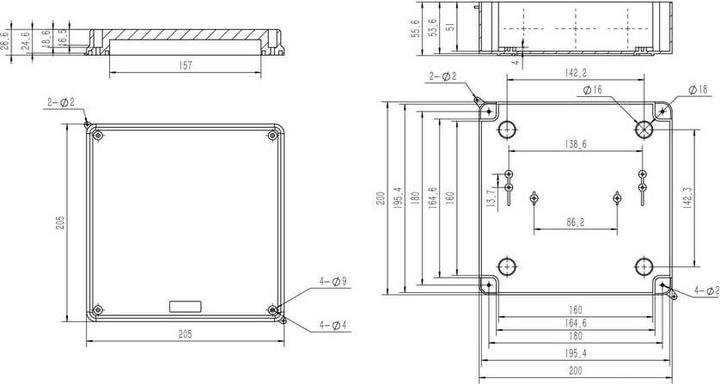 Produktbild Tru Components TC-RA 200x200x80 TC-10239060 Installations-Gehäuse ABS Kunststoff (Gehäuse)
