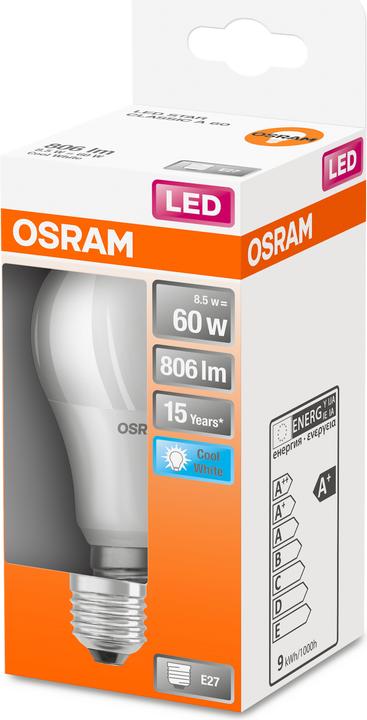 Produktbild Osram Led Star Classic A (E27, 8.50 W, 806 lm, 1 x, F)