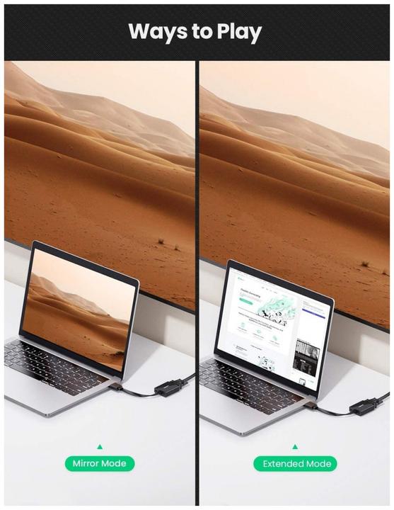 Image du produit Ugreen Adaptateur HDMI vers VGA Convertisseur avec support audio 1080P (HDMI, 16 cm)