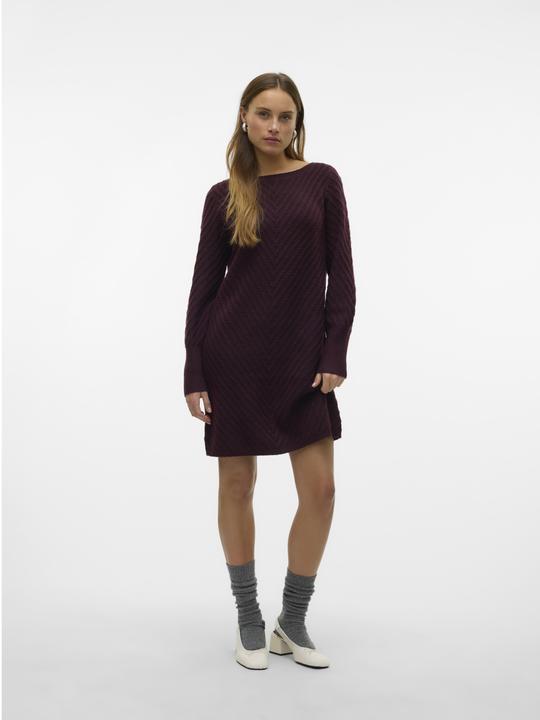 Actual product image Vero Moda VMANJASTINNA LS BOATNECK DRESS GA EXC Knitted Dress (XS)