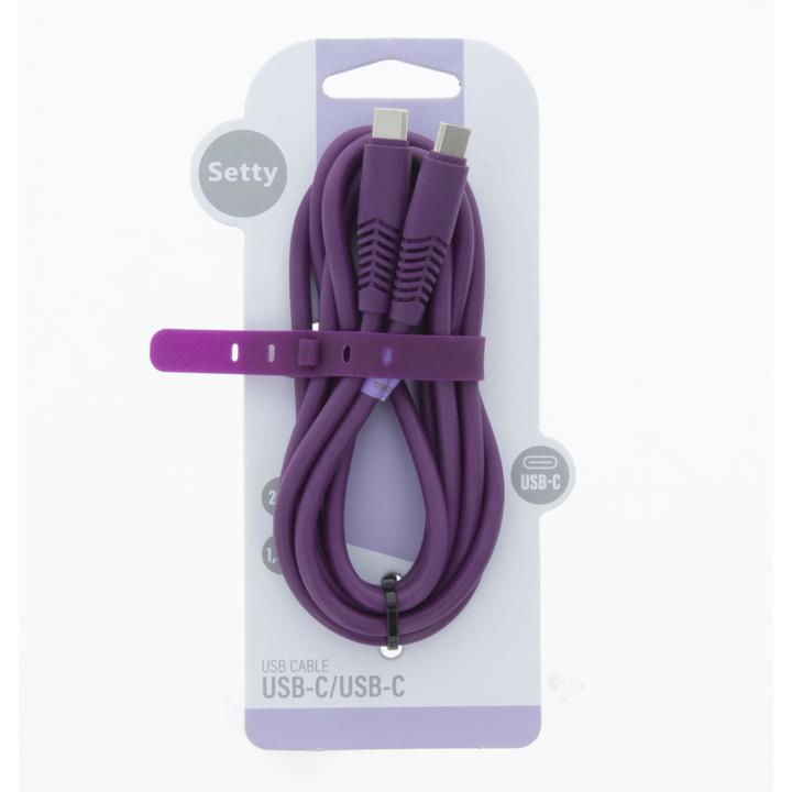 Productafbeelding Setty kabel USB-C - USB-C 1,5 m 2,1A KSC-C-1.5219 paars (1.50 m, USB 3.2 Gen 1)