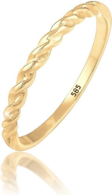 Actual product image Elli Basic Geo Twisted Band Ring (54, 585/14 K Gold)