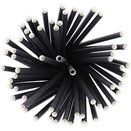 Thumbnail - Papstar Papier-Trinkhalm "pure", 250 mm, schwarz, Strohhalm, Schwarz