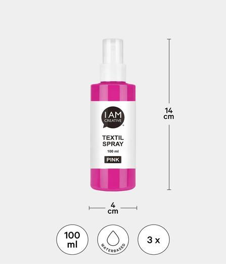 Produktbild I Am Creative Textilspray Set, 100ml, 3 Stk. (Pink, Gelb, Apricot, 300 ml)