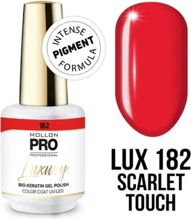 Immagine prodotto Mollon Pro Mol Luxury No. 182 Scarlet Touch - Semi-Permanent Nail Polish (Tocco Scarlatto, Smalto)