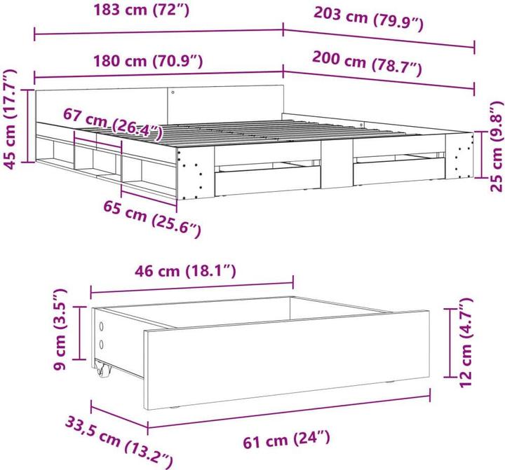 Image du produit vidaXL Bettgestell (180 x 200 cm)