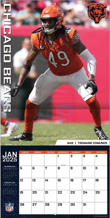 Image du produit NFL - Chicago Bears - Calendrier mural d'équipe 30,5 x 30,5 cm 2025 (30,5 x 30,5 cm)