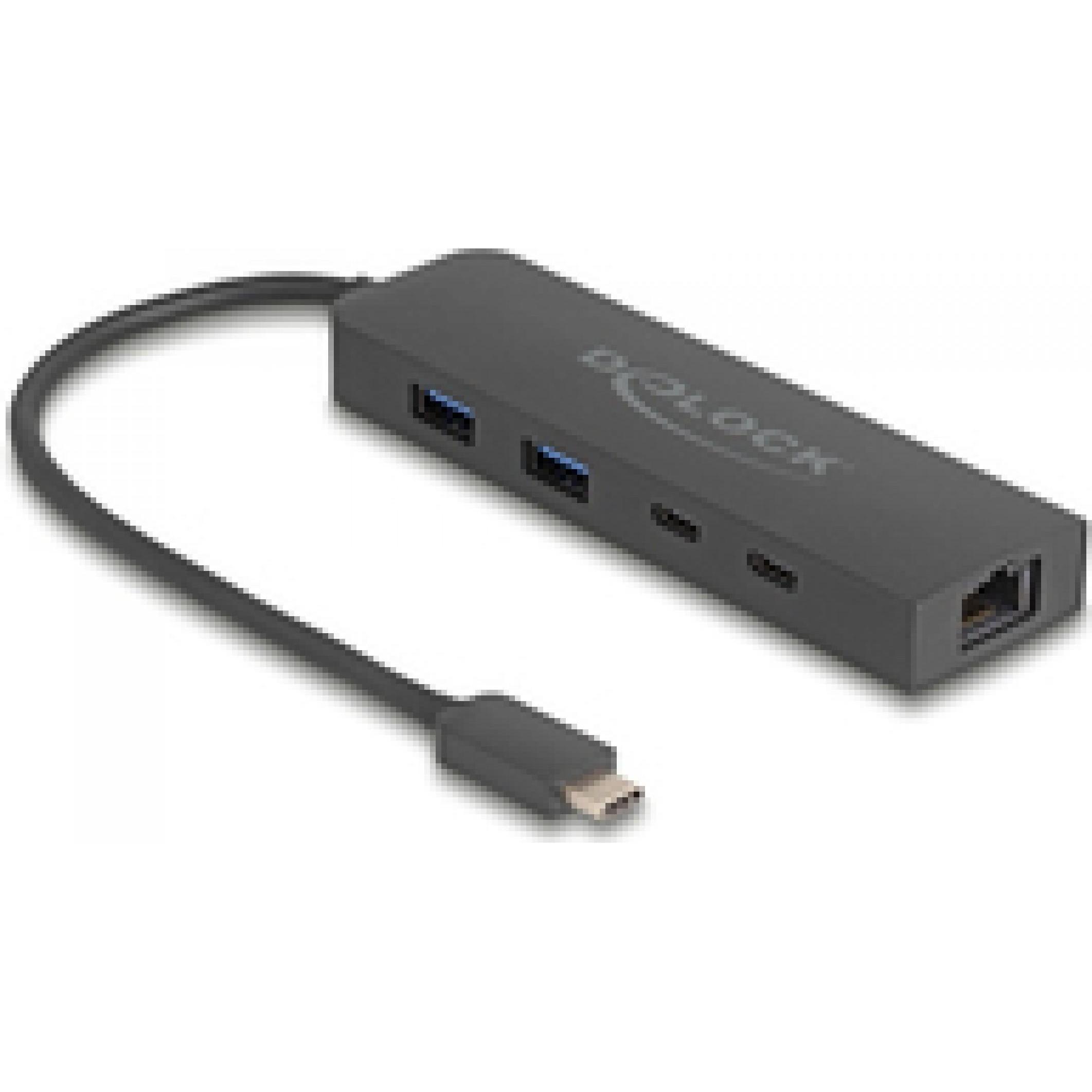 Delock 64110 (USB-C, 5 Ports), Dockingstation + USB Hub, Schwarz