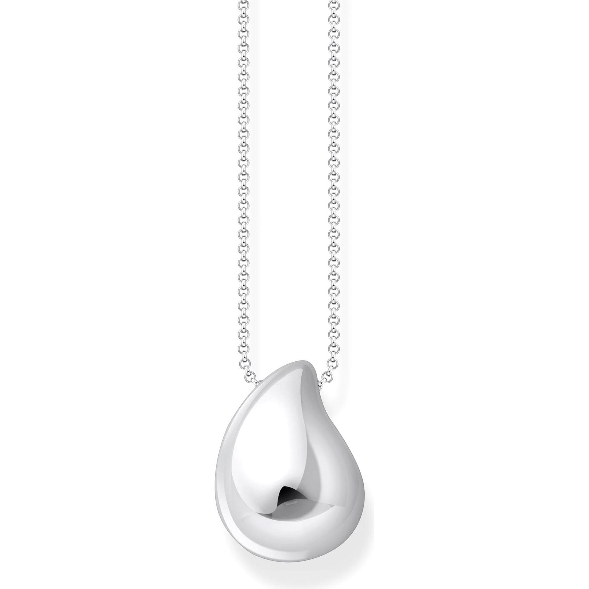 Thomas Sabo, Halsschmuck, Kette mit Anhänger in organischer Tropfenform, (925er Silber, 45 - 50 cm)