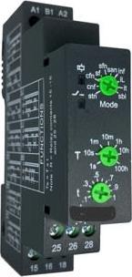 Immagine prodotto RS PRO Relè a tempo, guida DIN, da 0,1s a 100h, 12 240V ac, 2 cont. Multifunzione, commutatore a 2 poli