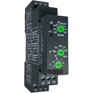 RS PRO Relè a tempo, guida DIN, da 0,1s a 100h, 12 240V ac, 2 cont. Multifunzione, commutatore a 2 poli, Relais