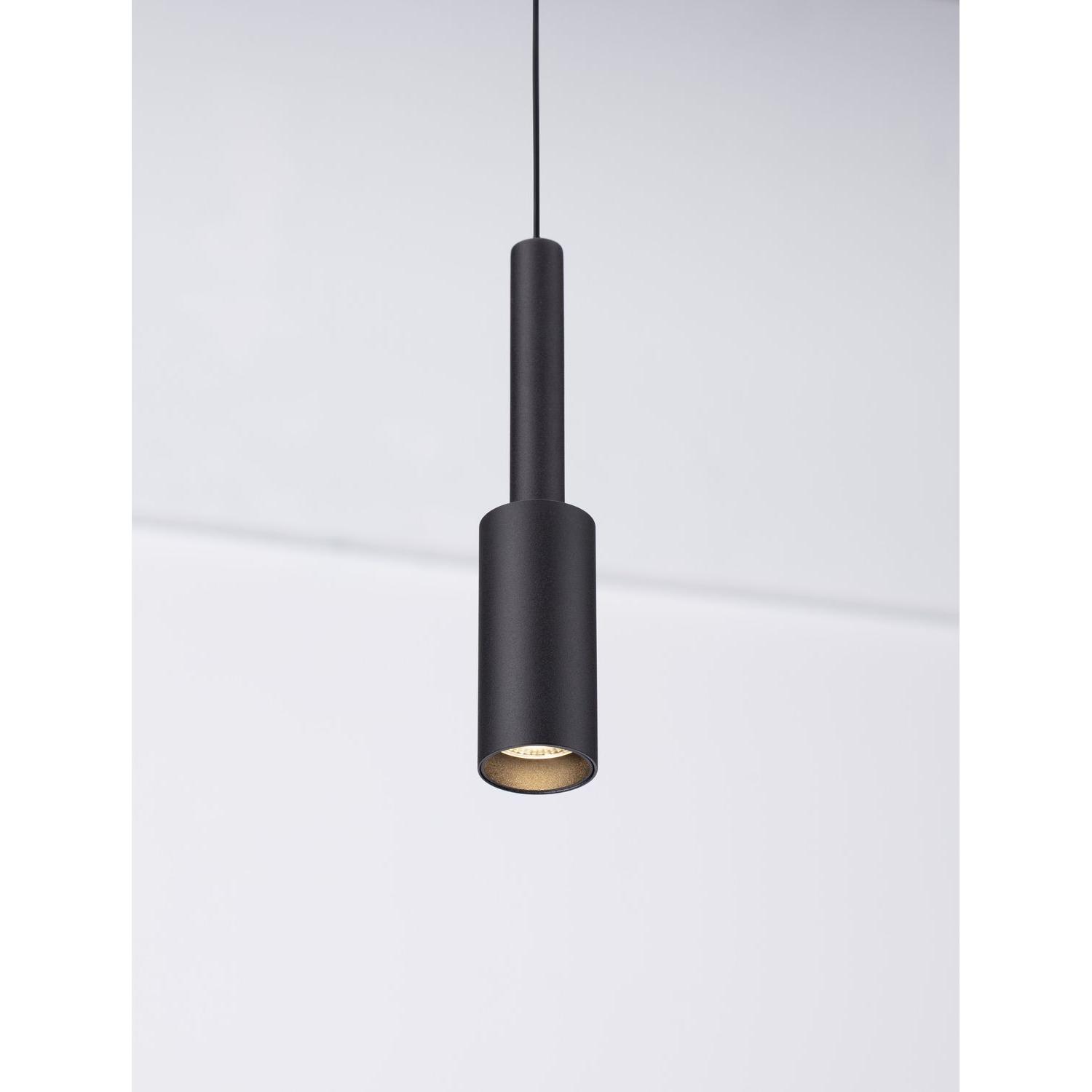 Nova Luce, Pendelleuchte, JOY LED Pendelleuchte Schwarz 7W Warmweiss 200x4cm 9010228