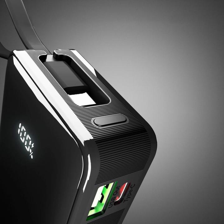 Immagine prodotto SBS Banca di energia da 10.000 mAh con cavo USB-C integrato (10000 mAh, 20 W, 37 Wh)
