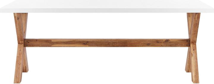 Produktbild Beliani Gartenmöbel Set Faserzement 200 x 100 cm 6-Sitzer Stühle weiss / beige OLBIA (200 cm)