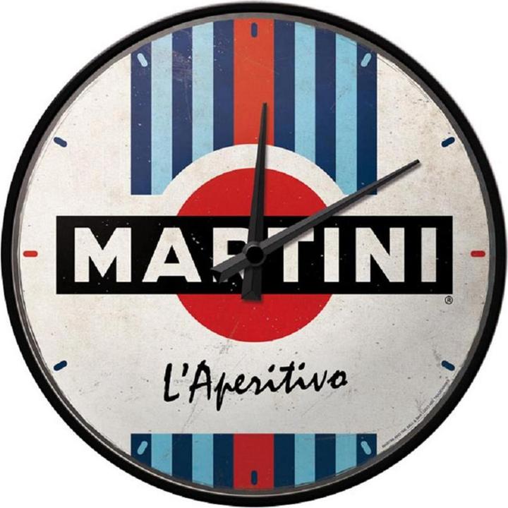 Immagine prodotto Nostalgic-Art Merchandising Orologio da parete Martini Ø 31 cm, Blu/Rosso/Bianco (31.31 cm)