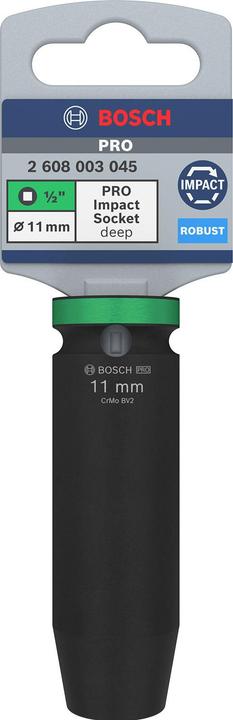 Produktbild Bosch Professional Zubehör PRO Impact Steckschlüsseleinsatz, 1/2", 11 mm, tief (11 mm)