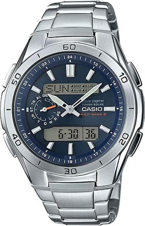 Immagine prodotto Casio WVA-M650D-2AER Radio Solar 44mm 10ATM (Orologio da polso analogico, Orologio digitale, Orologio radiocontrollato, 43 mm)