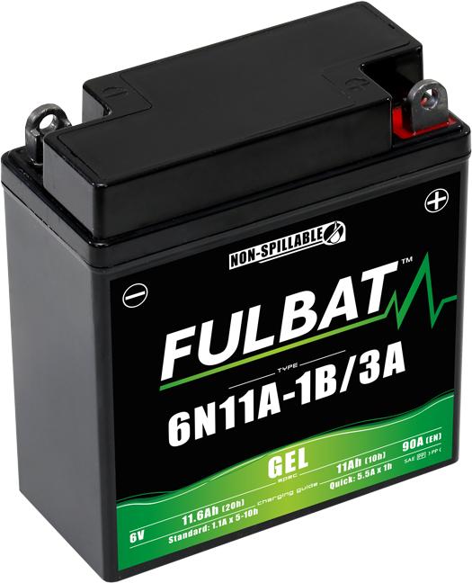 Produktbild Fulbat Motorradbatterie Gel 6N11A-1B/3A 6V 11Ah (6 V, 11 Ah, 90 A)