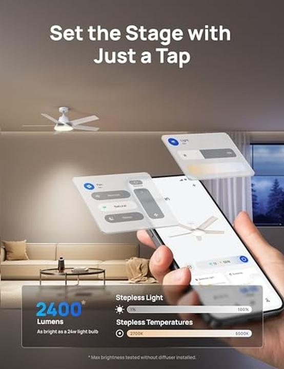 Actual product image Dreo Smart Ceiling Fan with Lights