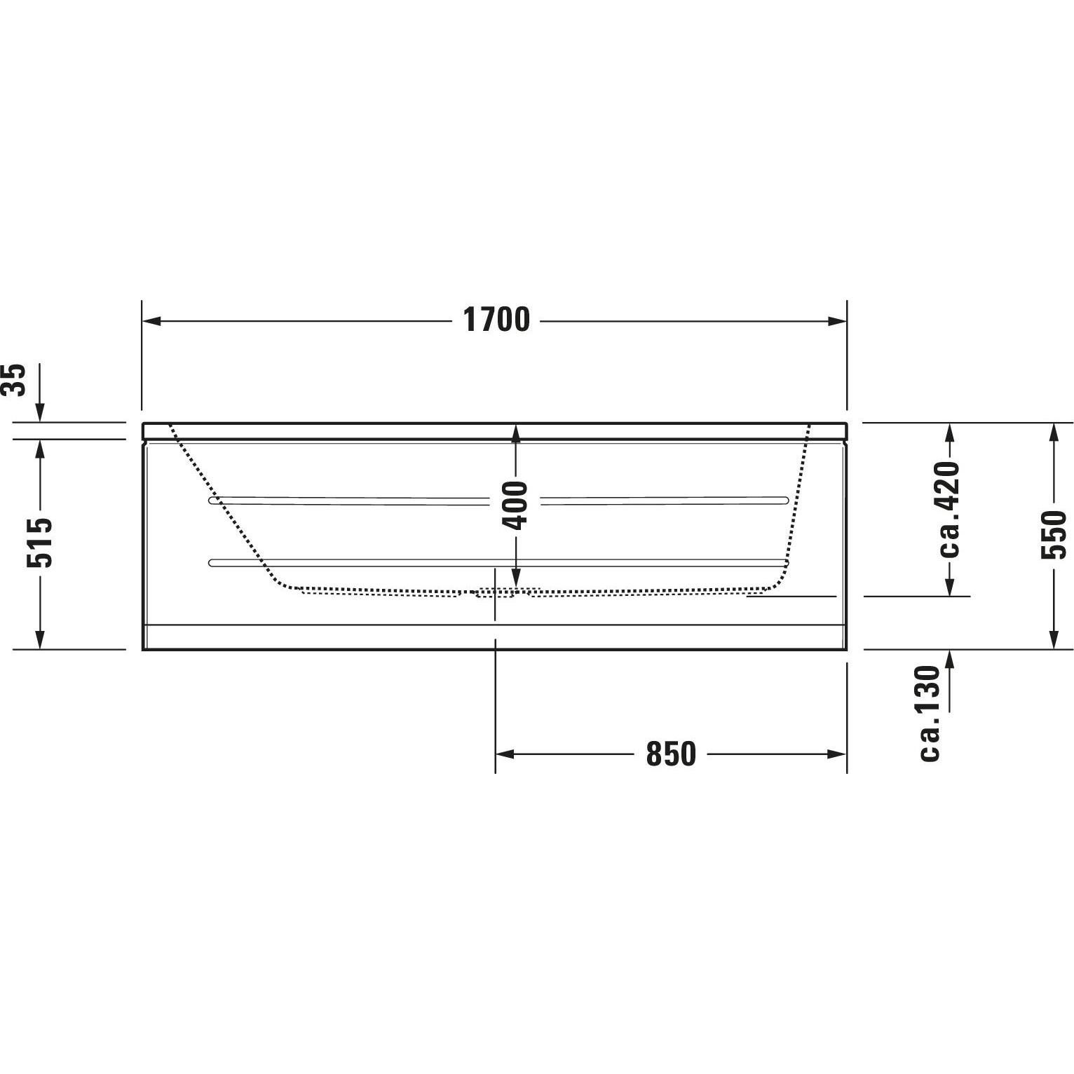 Thumbnail - Duravit, Badewanne, Rechteck-Whirlwanne D-CODE 120 l 170x75 we 1 RS Jet Project (120 l, 170 cm, 75 cm)