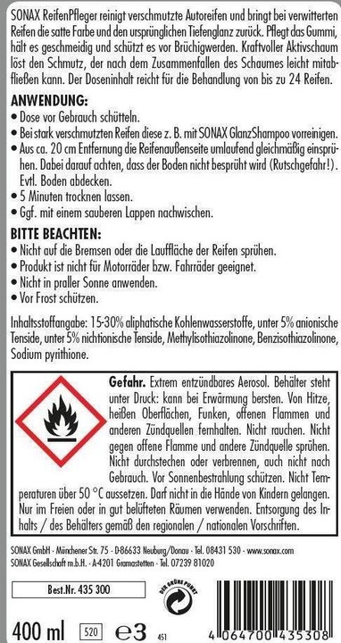 Produktbild Sonax Reifenpfleger (400 ml)