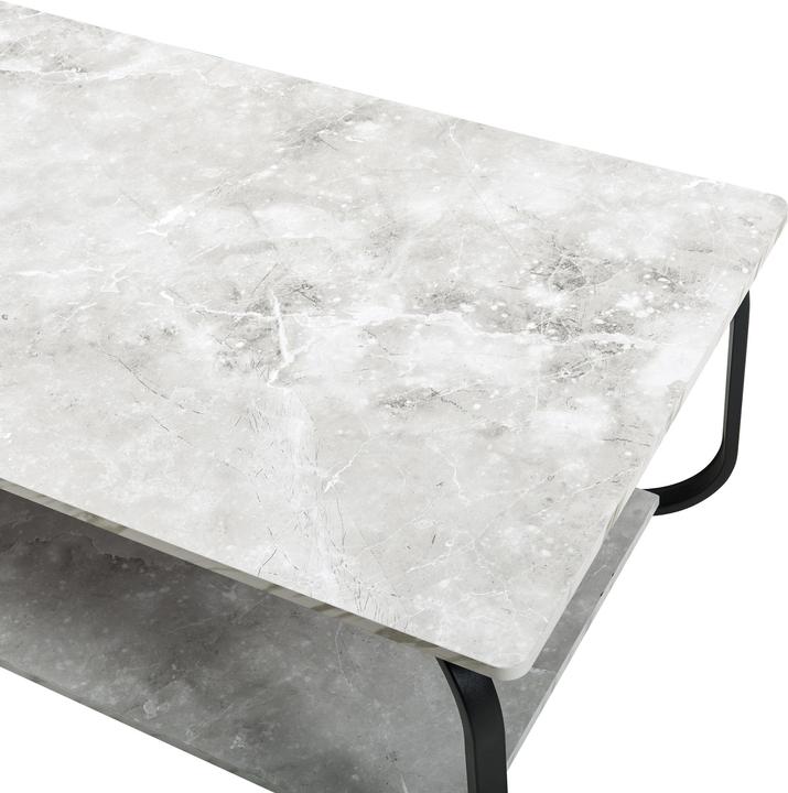 Produktbild En.Casa Couchtisch Kolta 120x60x43 cm Marmoroptik, Weiss