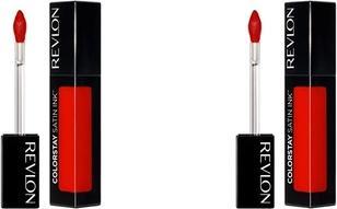 Actual product image Revlon ColourStay Satin Ink Longwear Liquid Lipstick 018 Fired Up 0.17 Fl Oz (018 Fired Up)