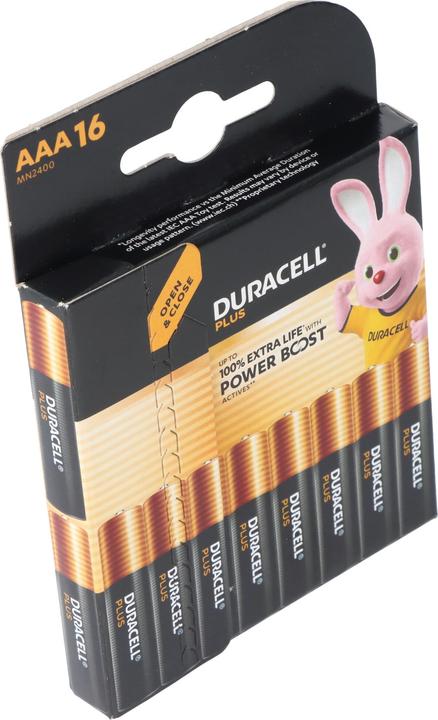 Productafbeelding Duracell Plus AAA-batterijen met Power Boost (16 Pcs., AAA / LR03 / Micro / R03 / AM4 / MN2400 / KR03)