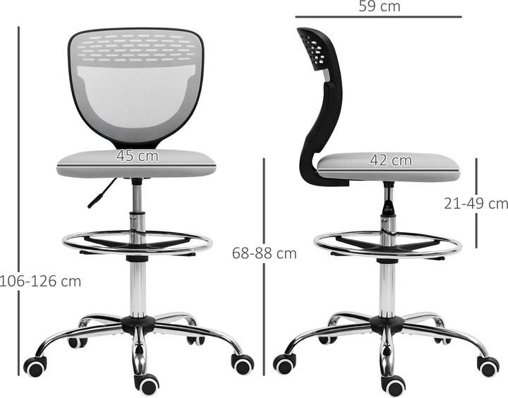 Image du produit Vinsetto Bürostuhl Polyester Hellgrau
