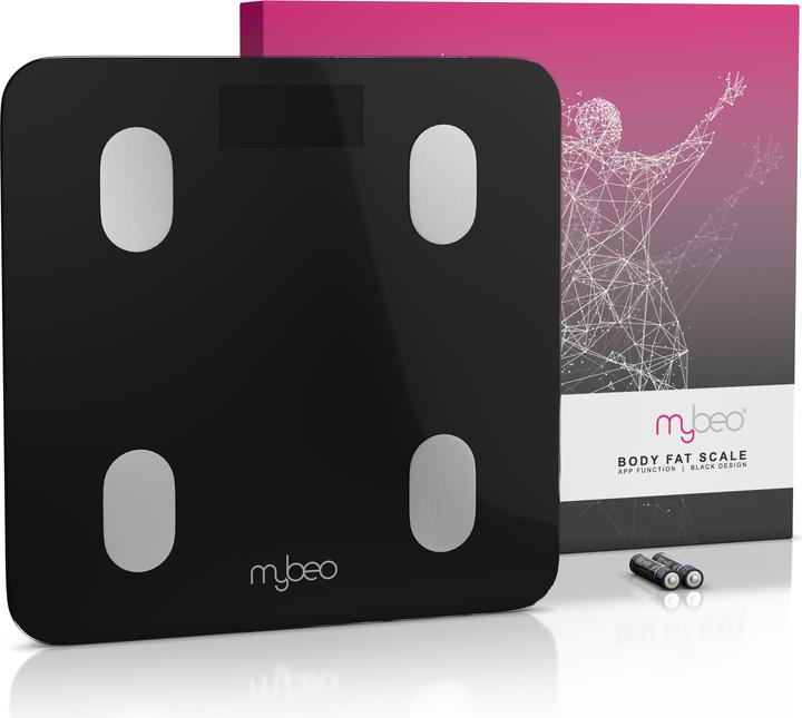 Image du produit Mybeo Körperwaage smart, Bluetooth, Farbdisplay, Trend-Diagramm, Appsteuerung OKOK, schwarz, max. 180kg (180 kg)