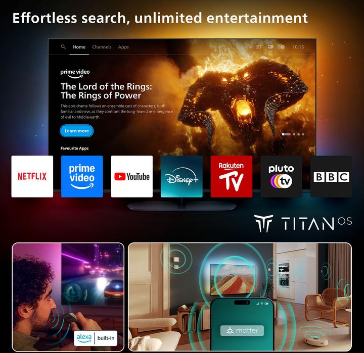 Produktbild Philips 55MLED810/12 (55", MLED810, Mini-LED, 4K, 2025)