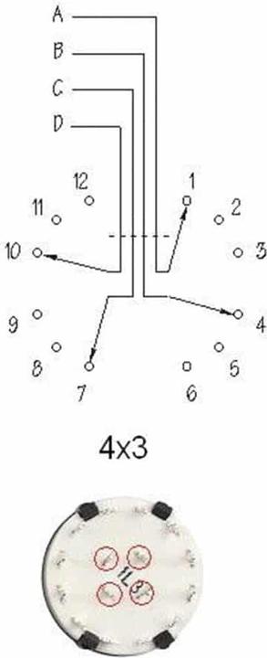 Produktbild Eneroid Drehschalter CKA4X03, 26 mm, 4x3 Kontakte