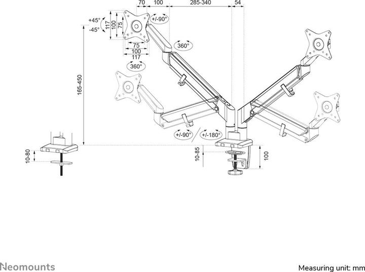 Produktbild Neomounts Desk Mount ultra flat (Tisch, 32", 9 kg)