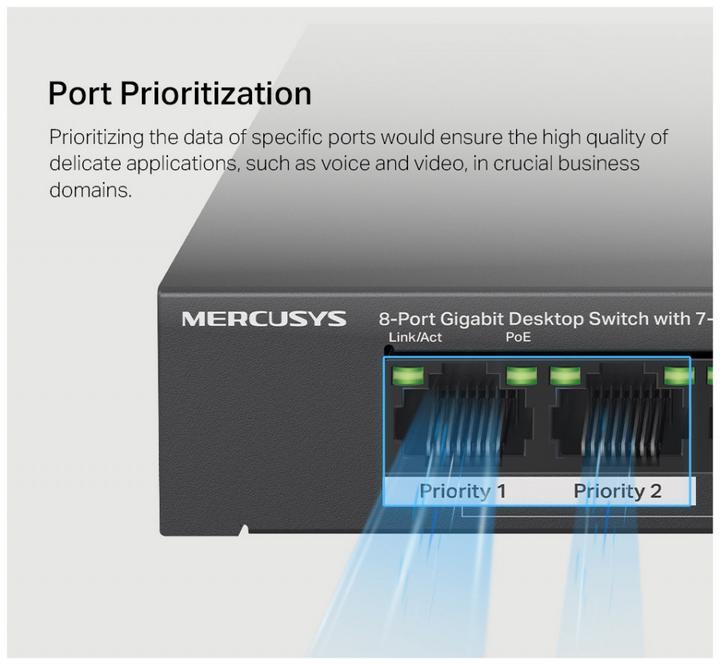 Productafbeelding Mercusys MS108GP (8 ports)
