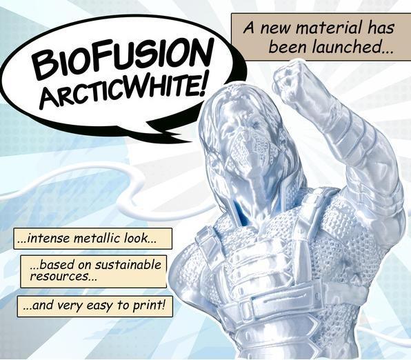 Immagine prodotto Extrudr BioFusion - Bianco Artico - 1.75mm (bioTEC, 1.75 mm, Bianco, Grigio)