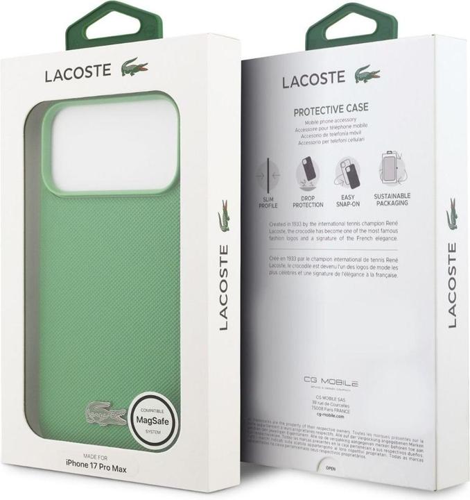 Immagine prodotto Lacoste - Hardcase Petit Pique Lacquer Logo MagSafe (LCHMP17XPLAN) - iPhone 17 Pro Max - Estragon (Apple iPhone 17 Pro Max)