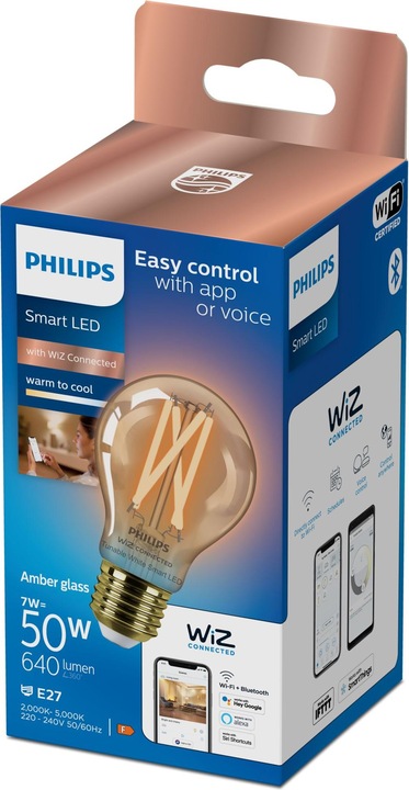 Image du produit Philips WFB 50W A60 E27 920-50 Amb 1PF/6 (E27, 7 W, 640 lm, 1 x, F)