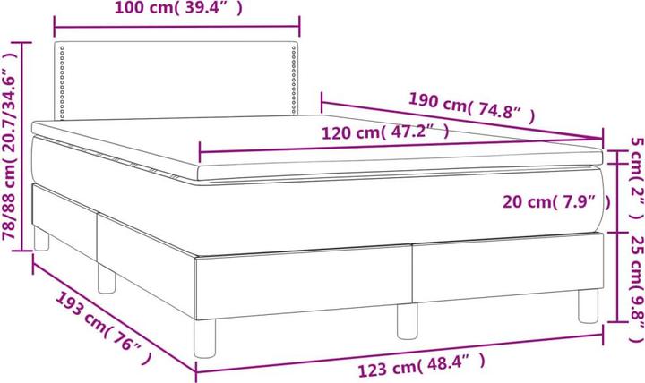 Immagine prodotto vidaXL Boxspringbett (120 x 190 cm)