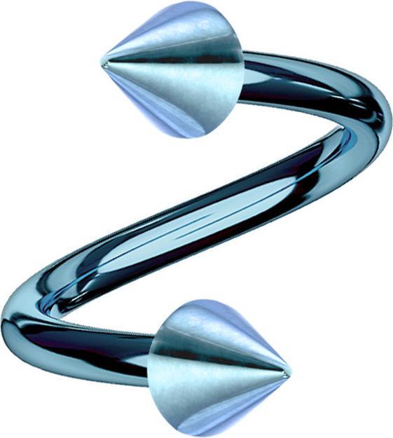 Image du produit Star Piercing Micro Spirale bleu clair avec deux cônes (Titane, sans laiton)
