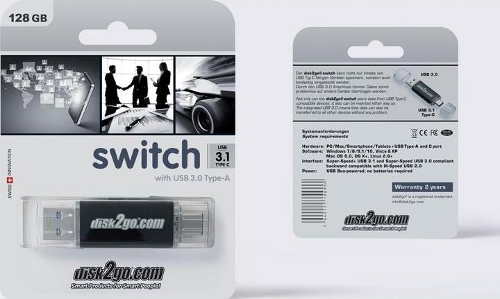 Produktbild Disk2go Switch (128 GB, USB-A, USB-C)