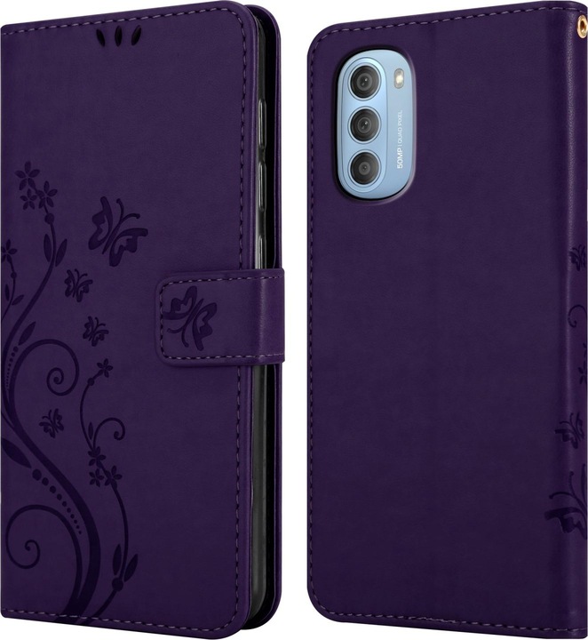 Actual product image Cadorabo Flower Book cover (Motorola Moto G51 5G)