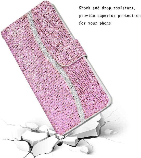 Actual product image MU Style Leather Glitter Cover with Stripes (Samsung Galaxy S22+)