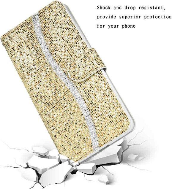 Actual product image MU Style Leather Glitter Cover with Stripes (Samsung Galaxy S22+)