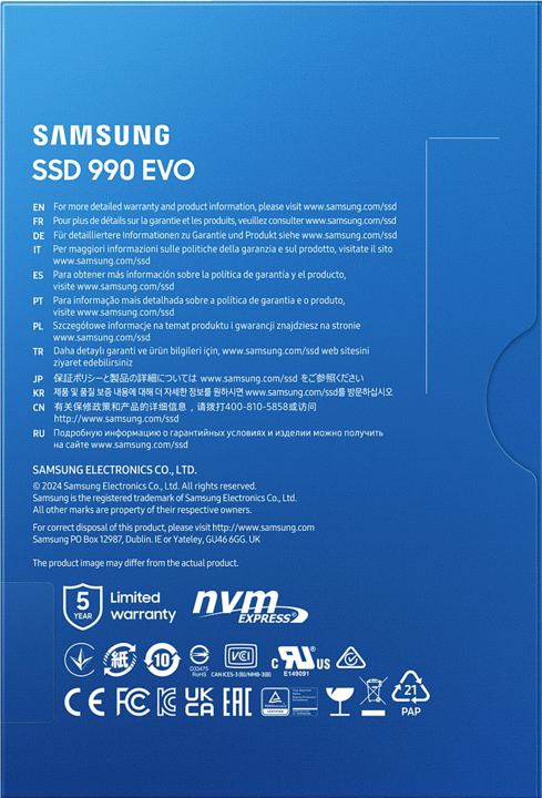 Produktbild Samsung 990 EVO (2000 GB, M.2 2280)