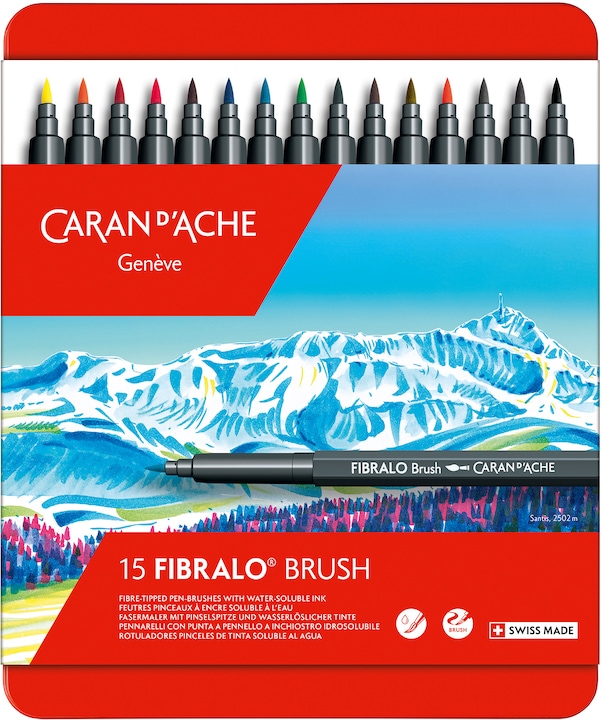 Image du produit Caran d'Ache Fibralo Brush Metallschachtel (Multicolore, 15 x)